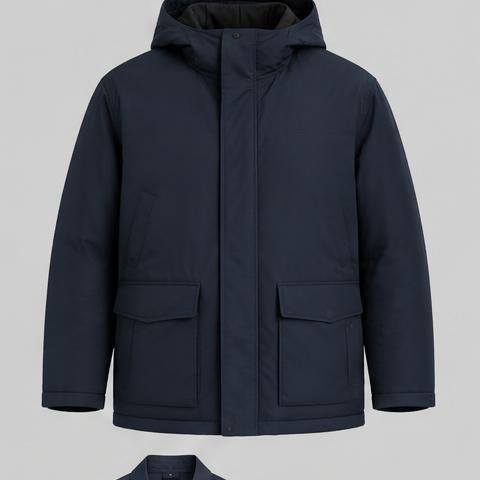 Navy Hooded Parka