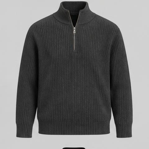 Charcoal Half-Zip Knit