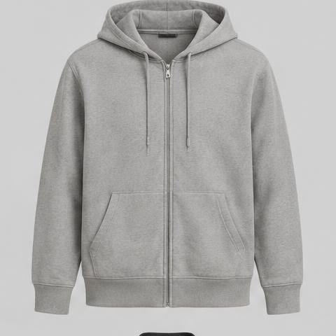 Grey Zip Hoodie