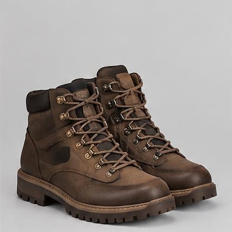 Brown Lace-Up Hiking Boots