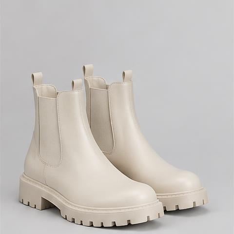 Ivory Chunky Chelsea Boots