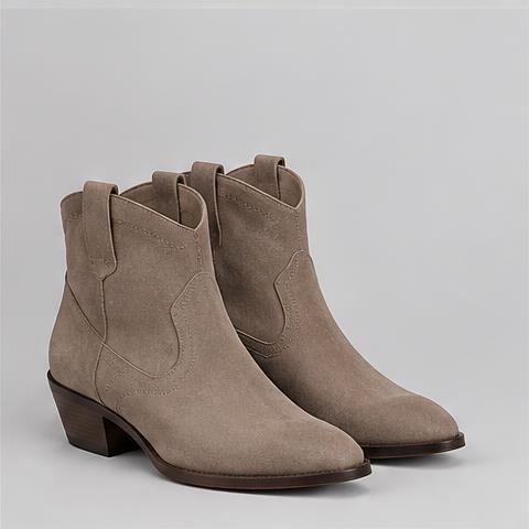Taupe Western Ankle Boots