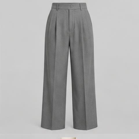 Grey Pleated Trousers