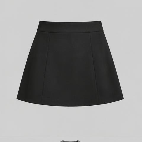 Black A-Line Mini Skirt