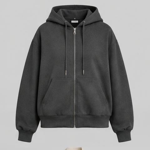 Charcoal Zip Hoodie